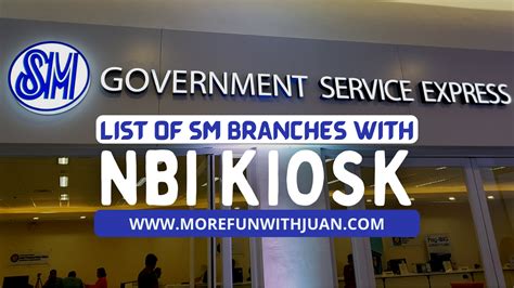 List of SM Supermalls with NBI Kiosks / Branches .